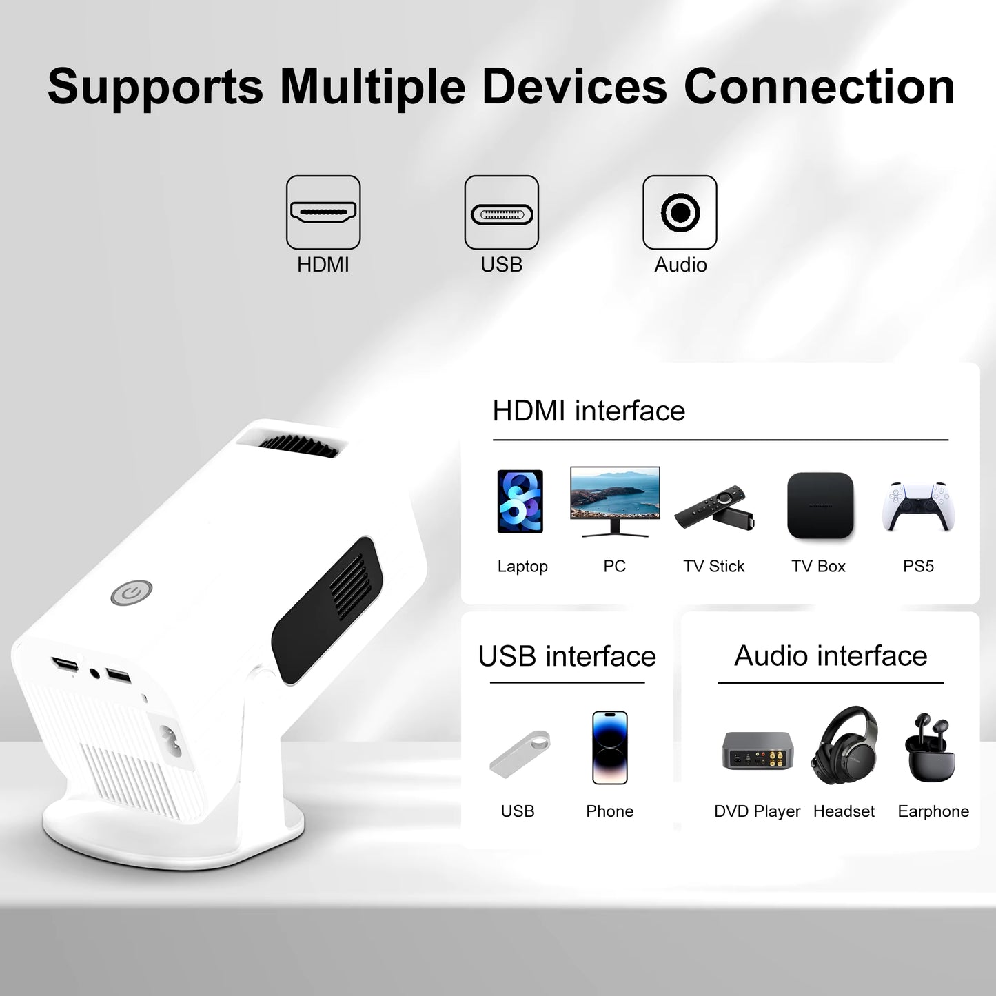 P330 Mini Projetor Android 11 300 ANSI 4K 8K 1080P Wifi6 BT5.0 Home Cinema Portable Projector