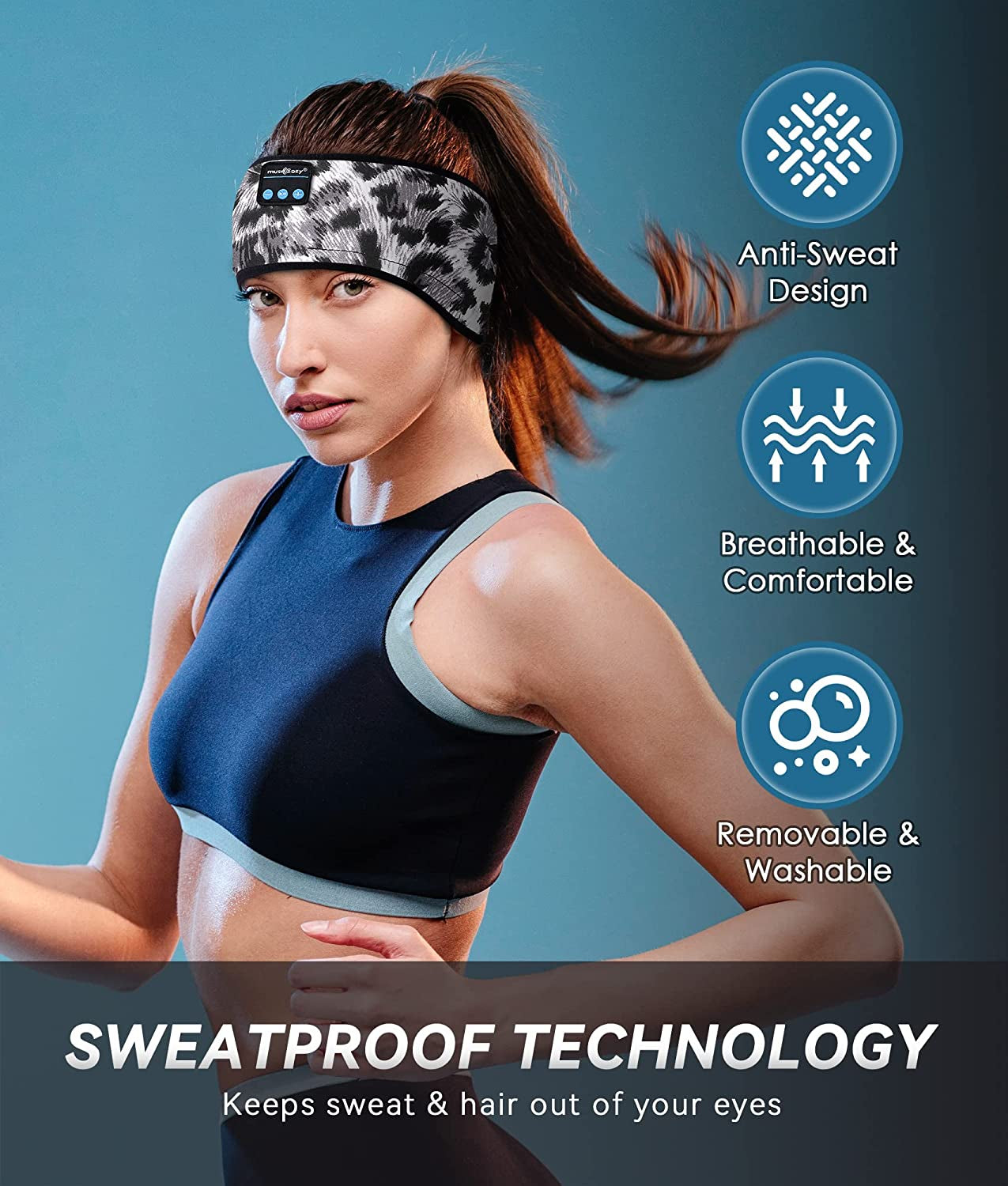 Sleep Headphones Bluetooth 5.2 Headband, Wireless Music Sleeping Eye Mask Earbuds Earphones for Sports Workout Running Travel Yoga Office Cool Gadgets Unique for Mom Women