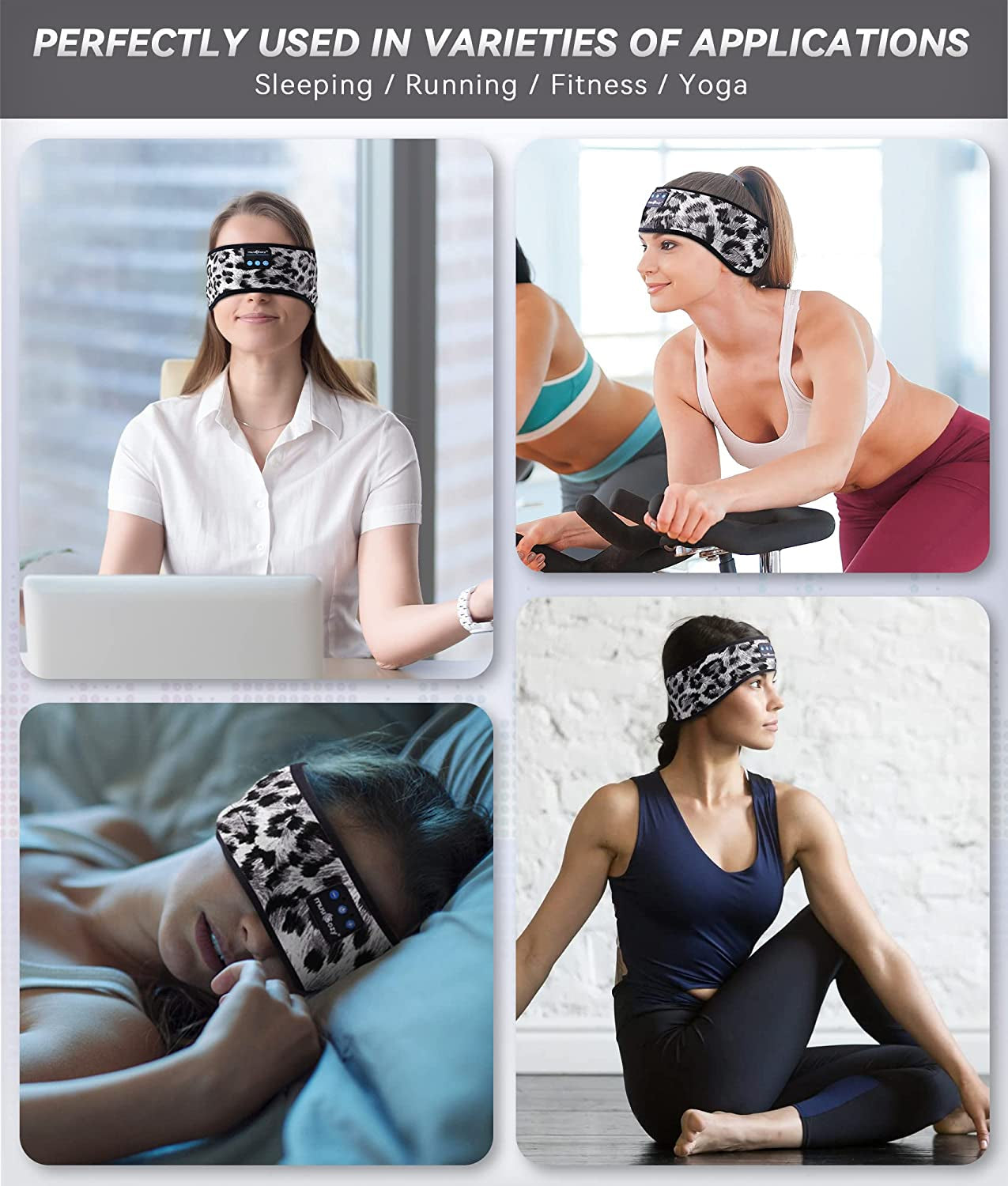 Sleep Headphones Bluetooth 5.2 Headband, Wireless Music Sleeping Eye Mask Earbuds Earphones for Sports Workout Running Travel Yoga Office Cool Gadgets Unique for Mom Women