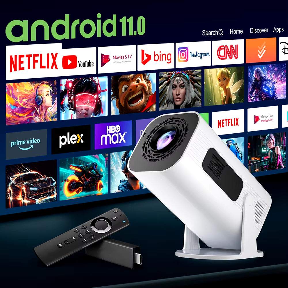 P330 Mini Projetor Android 11 300 ANSI 4K 8K 1080P Wifi6 BT5.0 Home Cinema Portable Projector