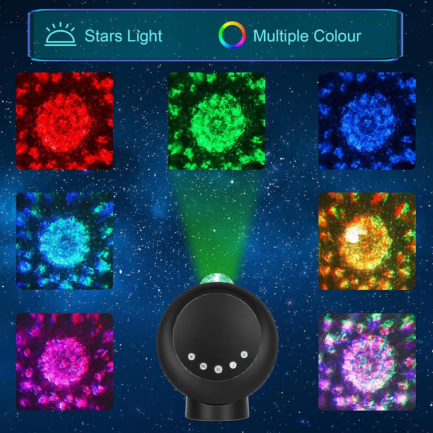 LED Sky Projector Light, Galaxy Lighting, Nebula Star Night Lamp with Base and Remote Control for Gaming Room, Home Theater, Bedroom , or Mood Ambiance (Black)