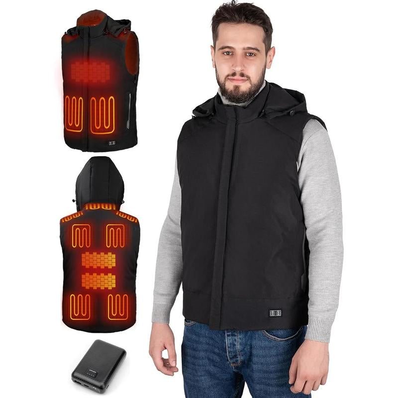 Heated Vest for Men and Women'S with 10000Mah Battery Pack, Lightweight Men'S Heated Vest with Hood Suitable for Winter Outdoor