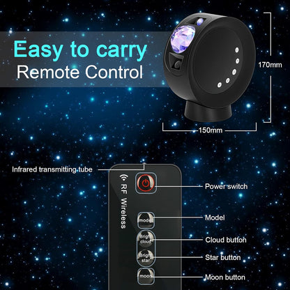 LED Sky Projector Light, Galaxy Lighting, Nebula Star Night Lamp with Base and Remote Control for Gaming Room, Home Theater, Bedroom , or Mood Ambiance (Black)